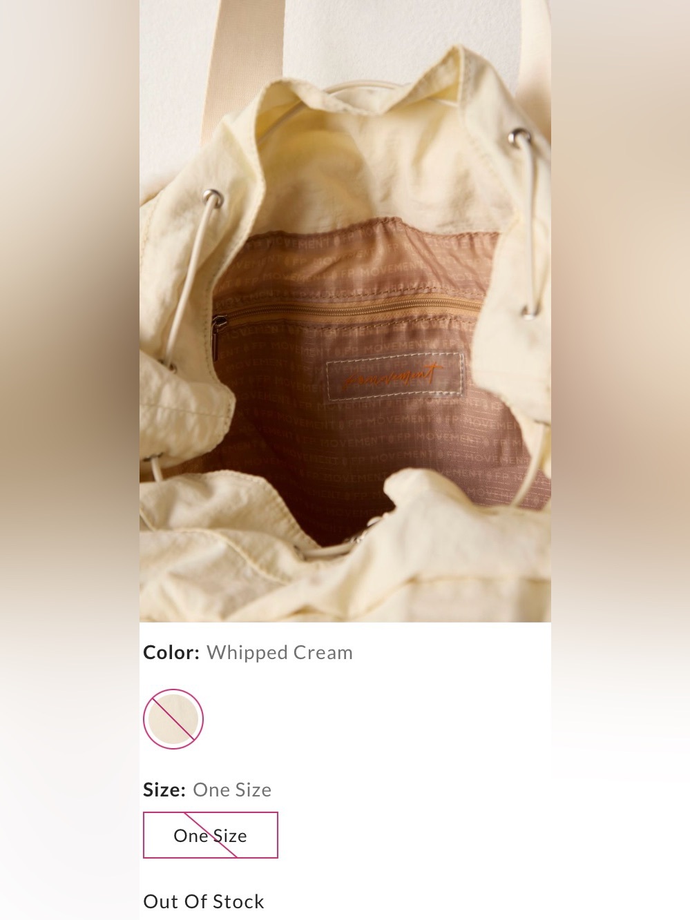 FP Movement by Free People ~ Slopes Sherpa Bucket Bag ~ Whipped Cream ~ NWT** - Picture 7 of 12